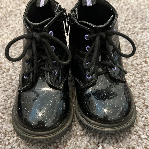 Wonder Nation Black glitter boots baby/toddler size 6 - Picture 2 of 5